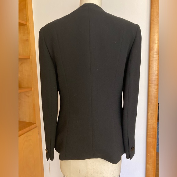 Pizzico Vintage Black Blazer with Satin Bow Details Made in Italy Virgin Wool - Picture 11 of 11